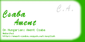 csaba ament business card